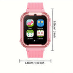Kids Smartwatch with HD Touch Screen, Camera, Puzzle Games, Learning Card & More - Pink
