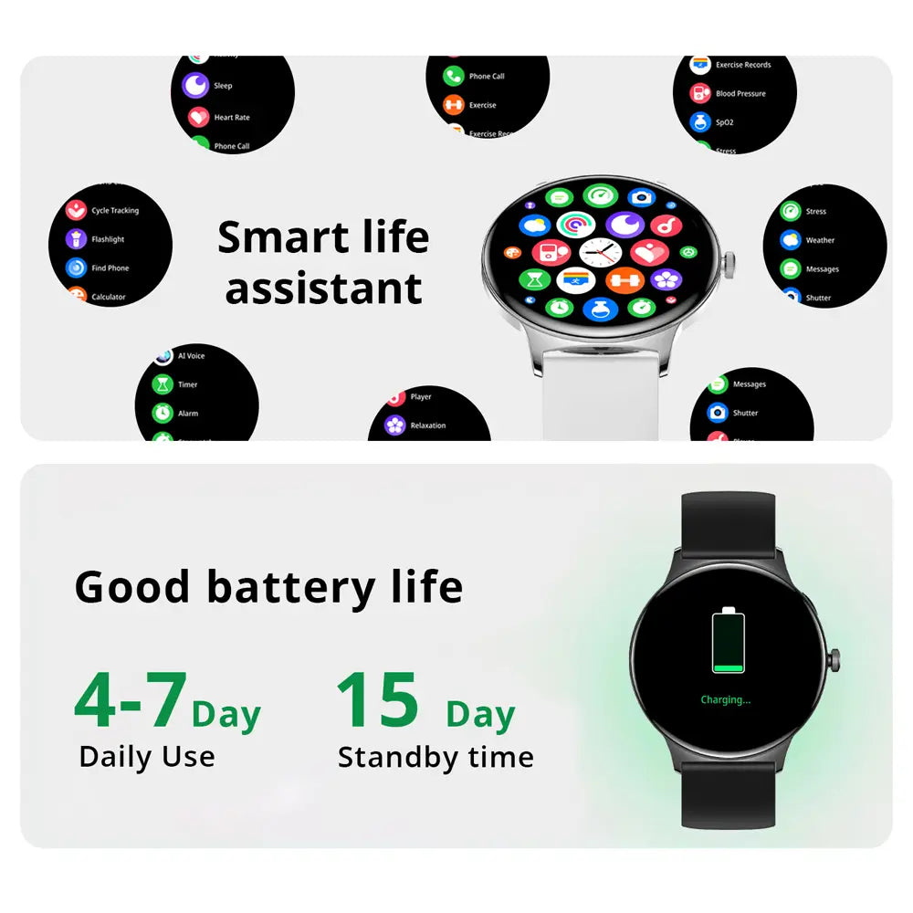 Colmi - V89 Smart Watch 1.43″ AMOLED Display 7.9mm Ultra-Thin Body - Black