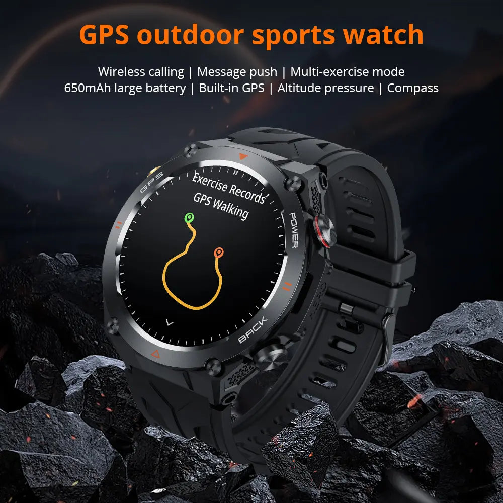 Colmi - V75 GPS Smart Watch With 1.45″ Display & Compass - Black