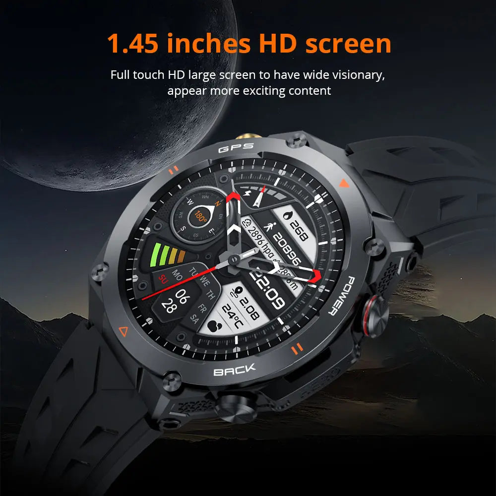 Colmi - V75 GPS Smart Watch With 1.45″ Display & Compass - Black