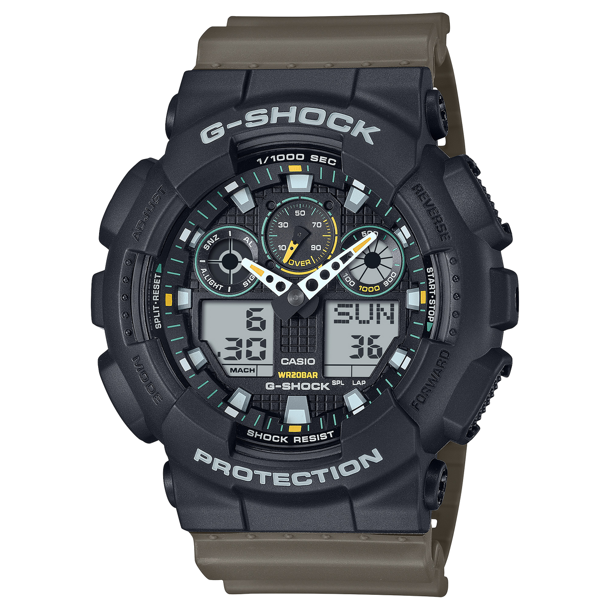 G-Shock Mens 200m Standard - GA-100TU-1A3DR