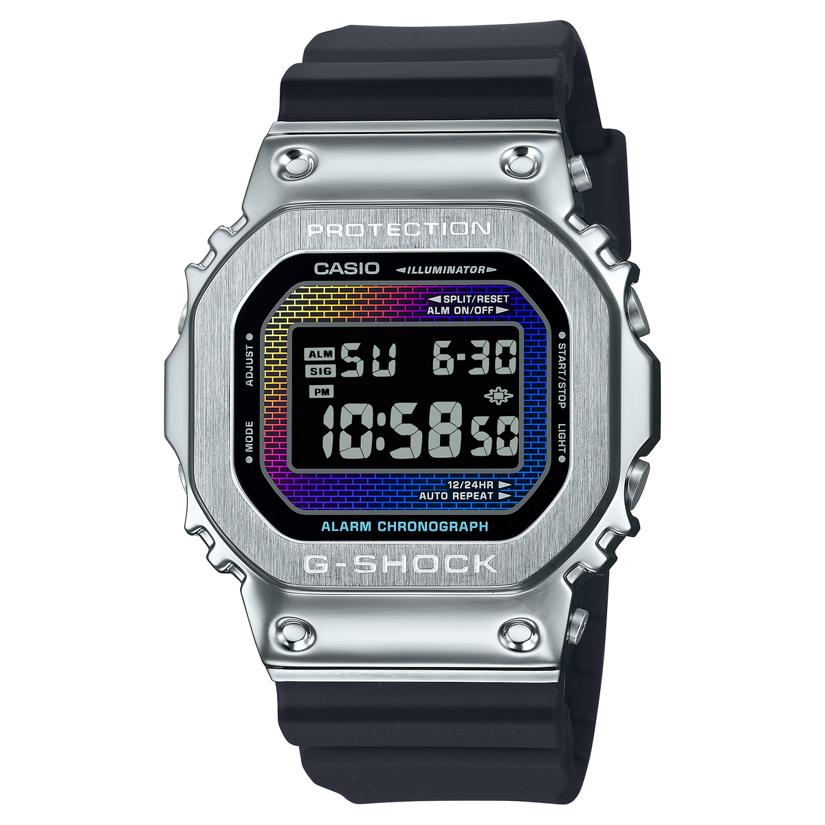 G-Shock Mens 200m G-Steel Rainbow Brick Wall - GM-5600RW-1