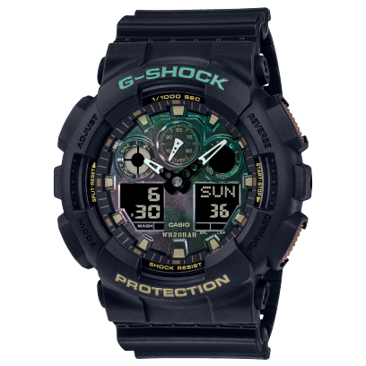 G-Shock Mens 200m Standard - GA-100RC-1