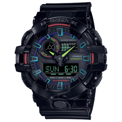 G-Shock Mens Rainbow 200m - GA-700RGB-1