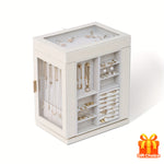 Rotating 360 Jewellery Organiser With Large Faux Leather Storage