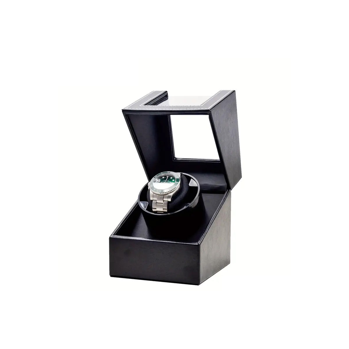 Single Automatic Watch Winder Box - Black PU