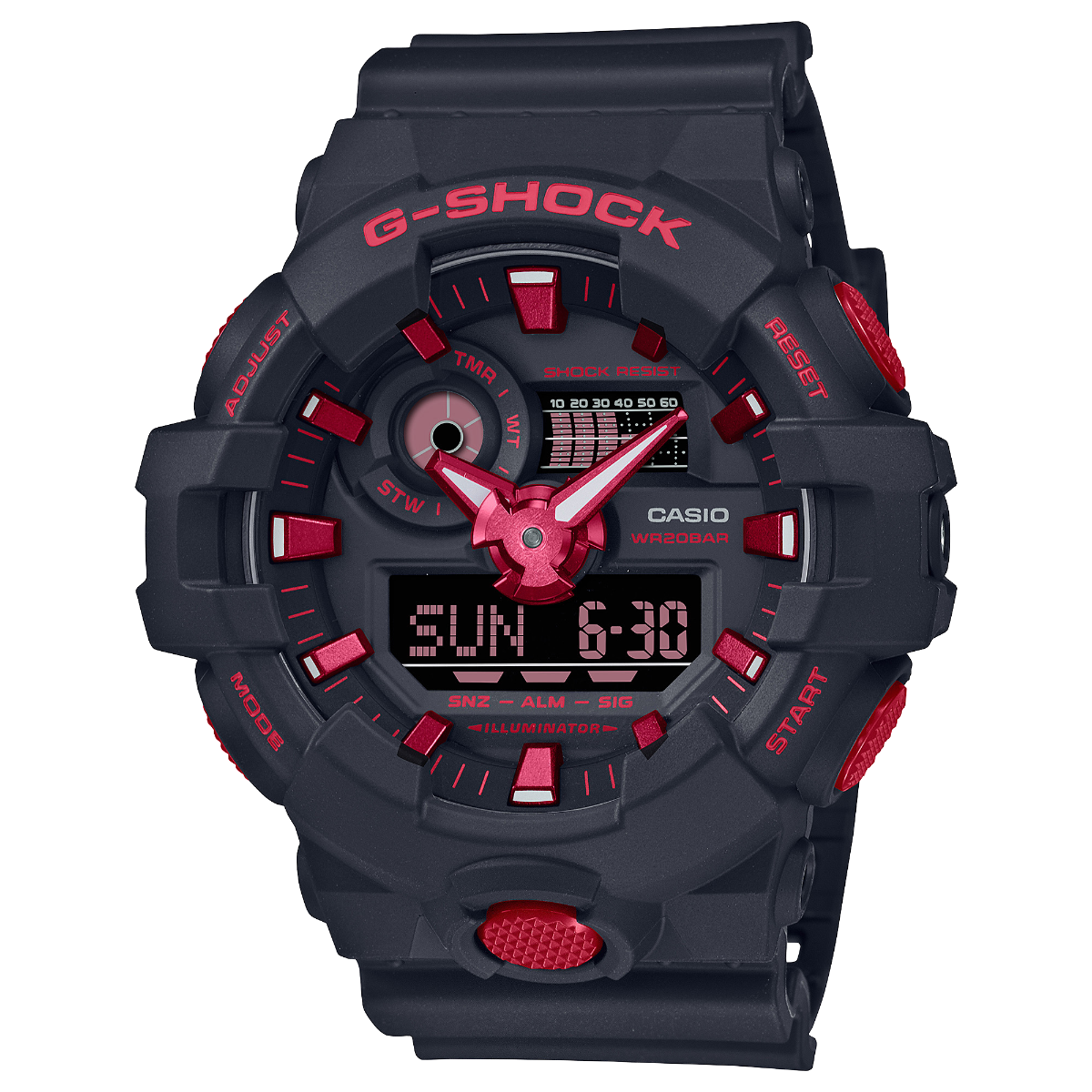 G-Shock Mens 200m Standard - GA-700BNR-1ADR