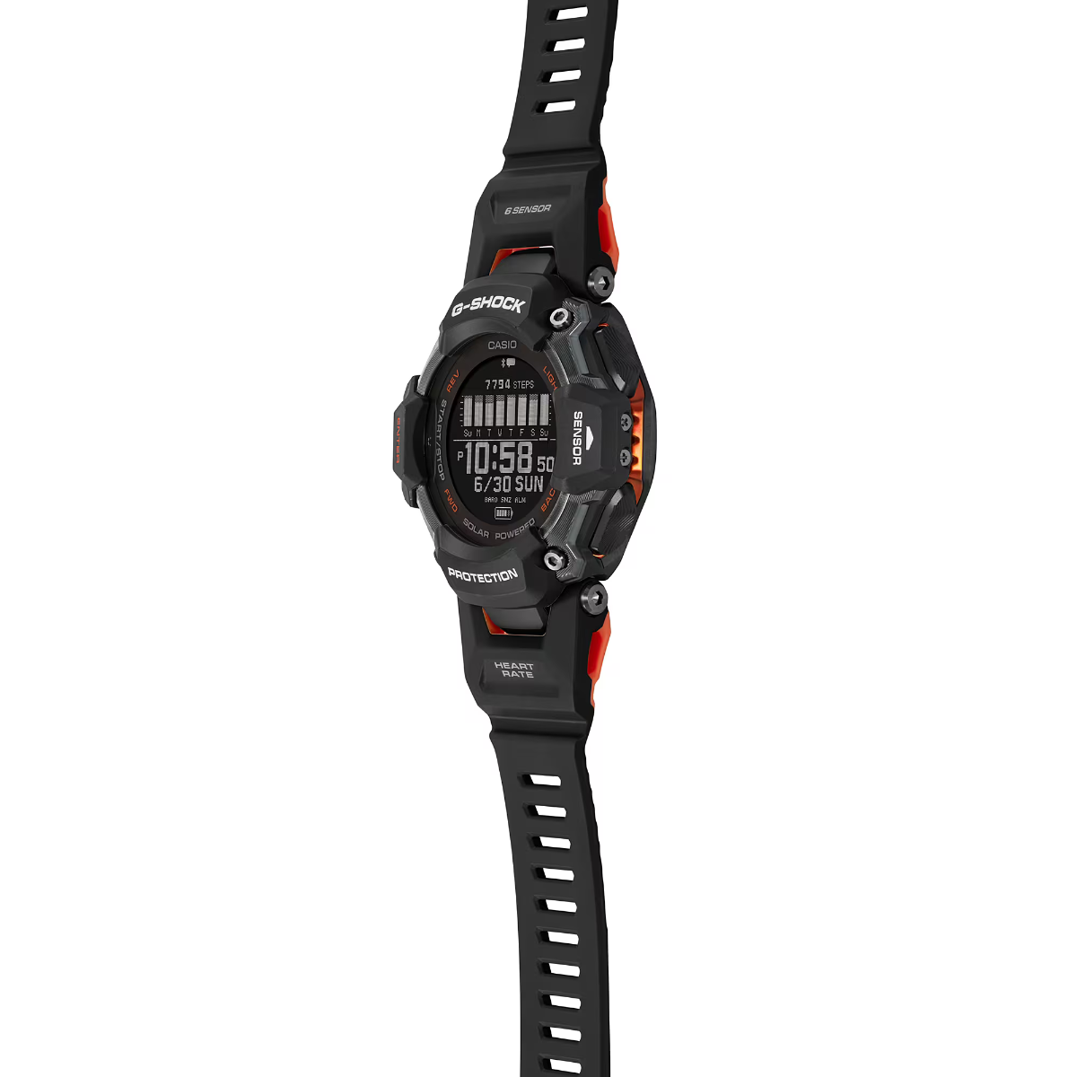 G-Shock Mens 200m G-SQUAD Solar Heart Rate and GPS - GBD-H2000-1AFC