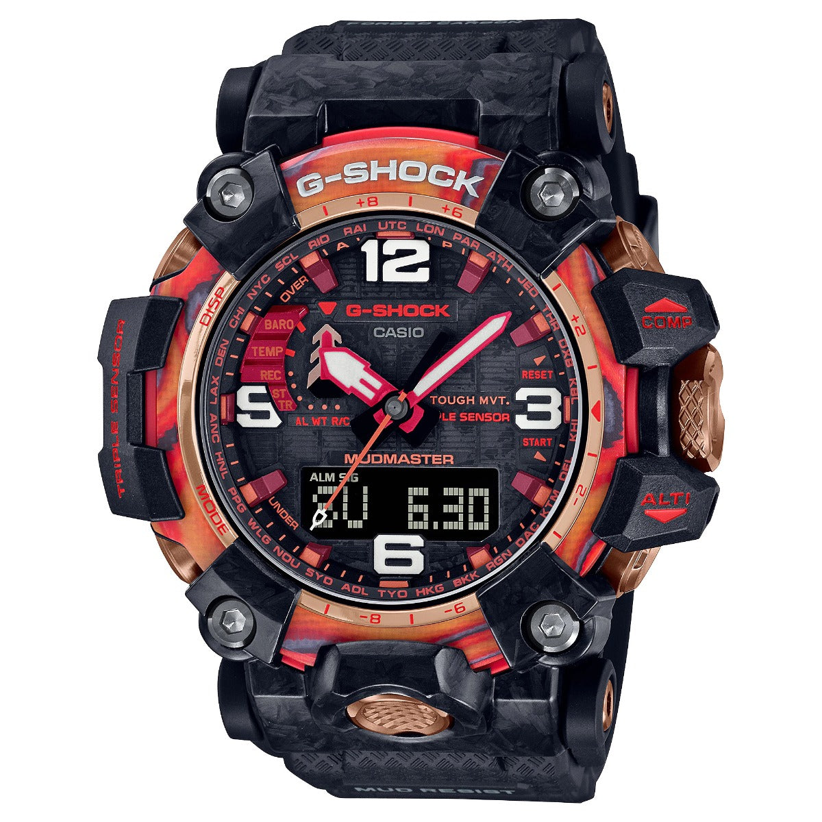 G-Shock Mens 200m 40th Anniversary Flare Red Mudmaster - GWG-2040FR-1ADR