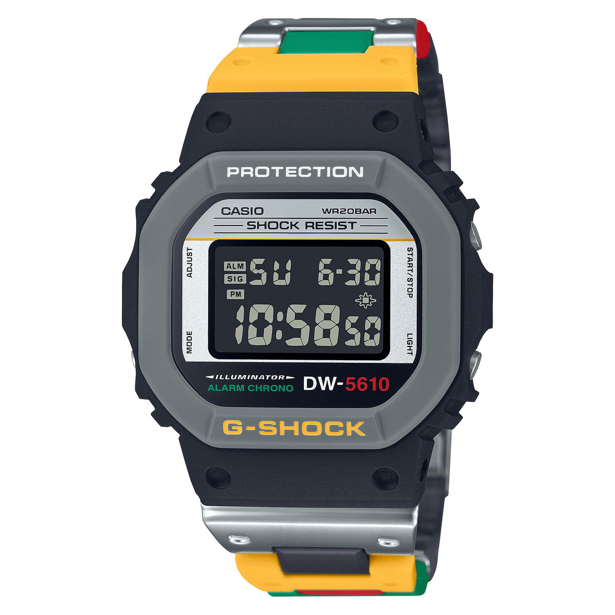 G-Shock Mans 200 m standaard gemengde bande - DW-5610MT-1DR