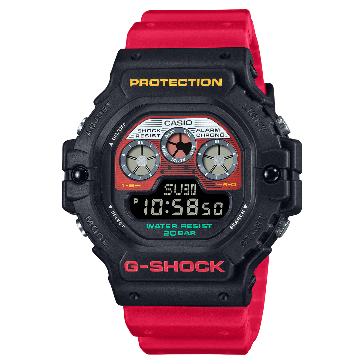 G-Shock Mans 200 m standaard gemengde bande - DW-5900MT-1A4DR