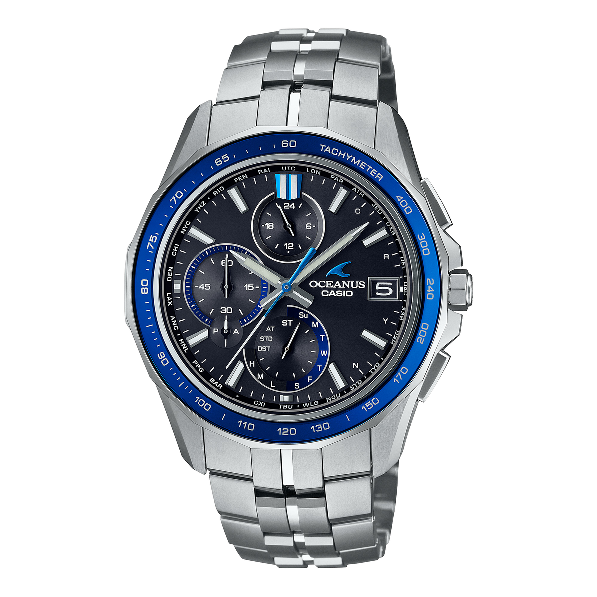 Oceanus Mens 100m Solar Bluetooth Titanium - OCW-S7000-1