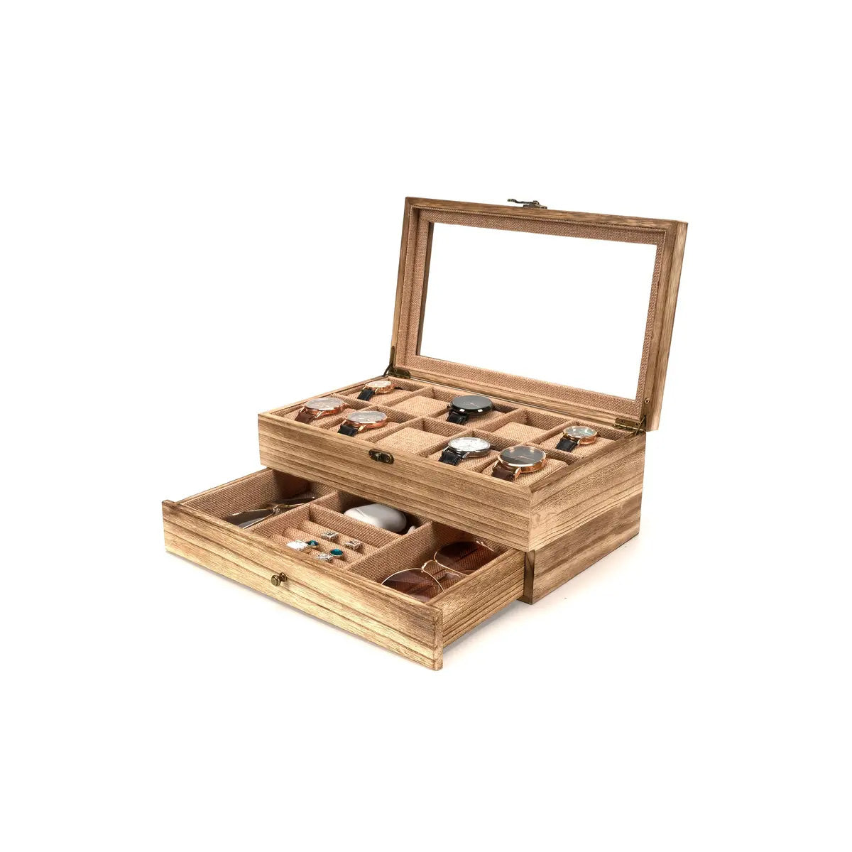 10 Slot Watch, Jewellery & Accessory Case - Wood