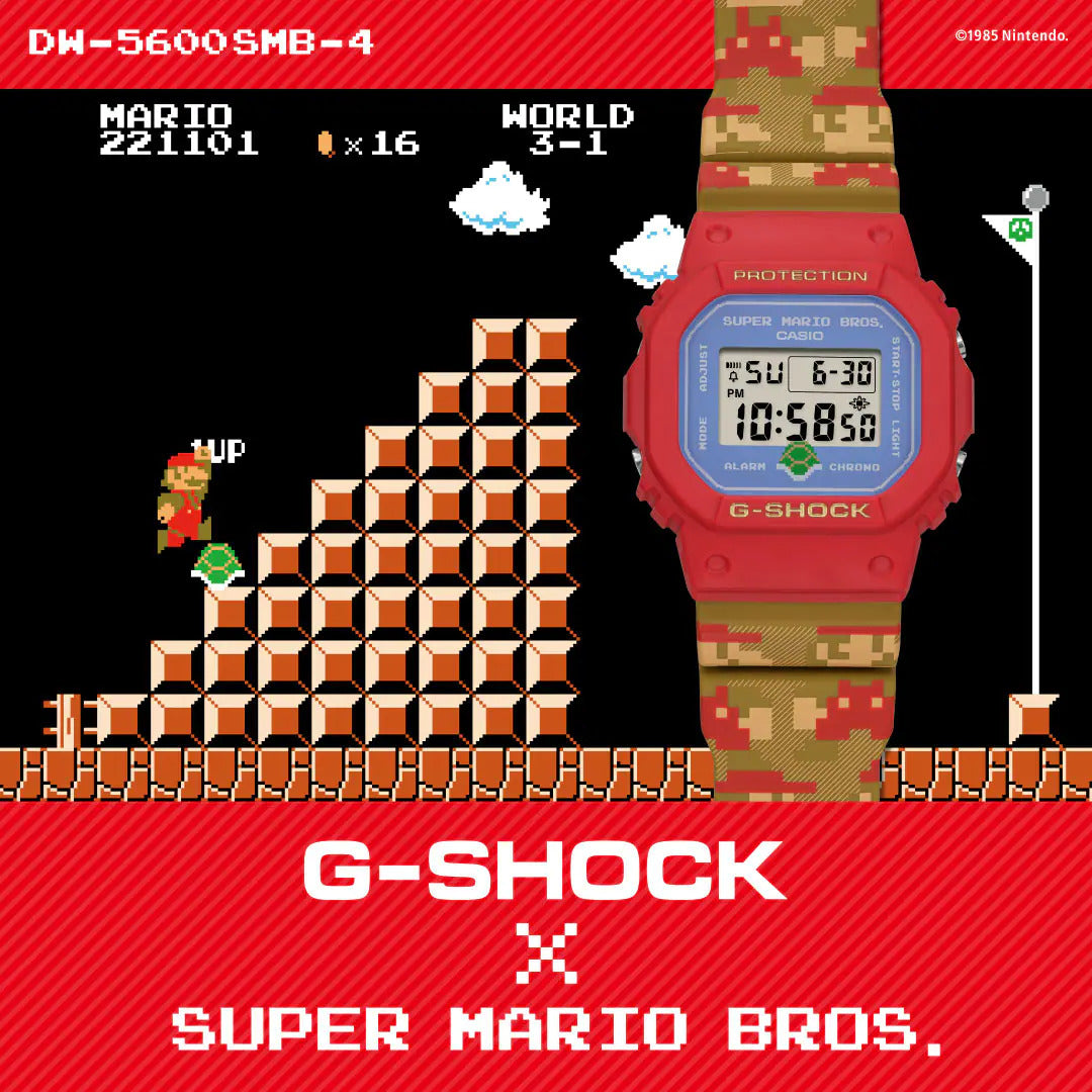 G-Shock Mens 200m Super Mario Limited Edition - DW-5600SMB-4DR