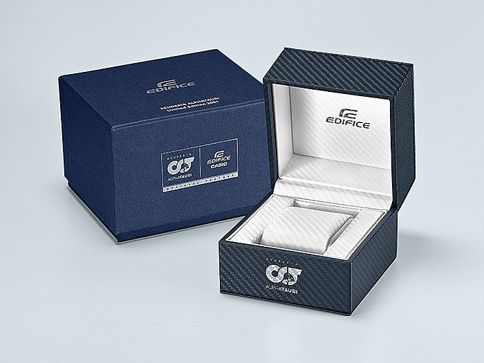 Edifice Mens 100m AlphaTauri F1 - Carbon Bluetooth - ECB-10AT-1ADR