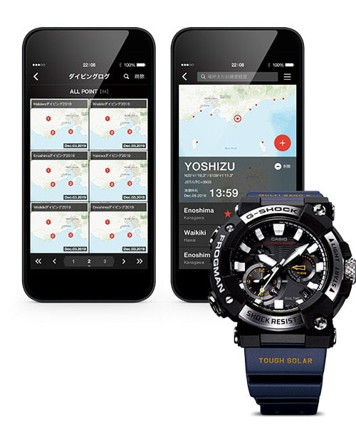 G-Shock Mens 200 m koolstof Bluetooth Frogman - GWF-A1000-1A2DR