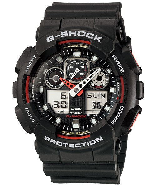 G-Shock Mens 200m Standard - GA-100-1A4DR