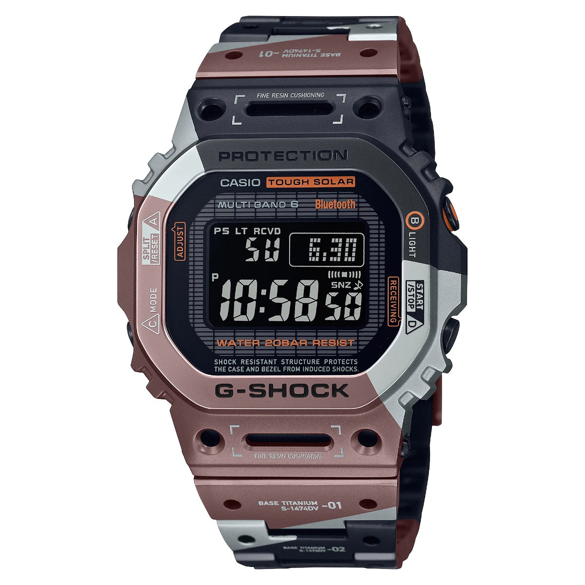 G-Shock Mens 200m Titanium Solar Virtual Armour Limited Edition - GMW-B5000TVB-1ER