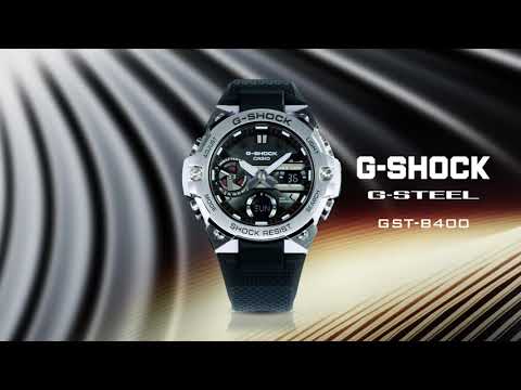 G-Shock Mens 200 m G-staal koolstofkern Bluetooth-sonkrag - GST-B400D-1ADR